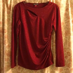 Glitter VINCE CAMUTO Dark Cherry Red Top — Small